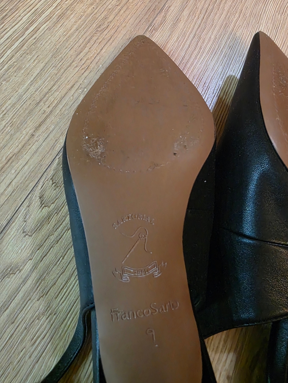 Franco Sarto Black Slingback Kitten Heels Size 9 - Picture 7 of 8
